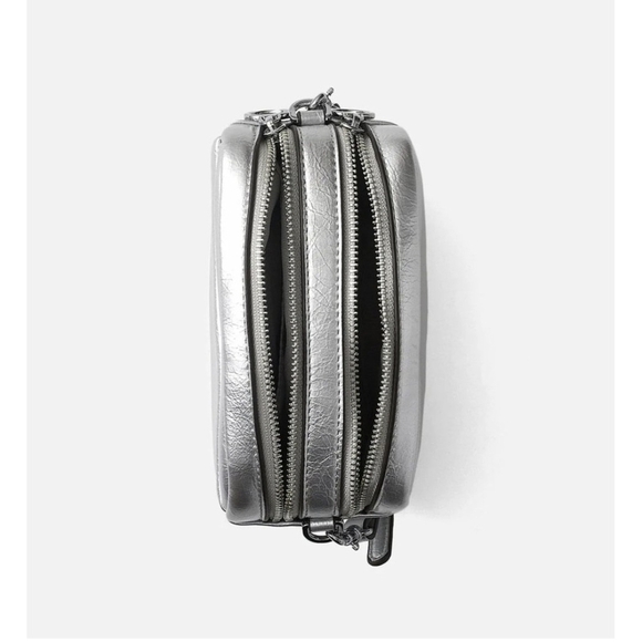 NEW Monet Shimmering Silver Crossbody Bag W- Dust cloth& Box  Beautiful !! - Picture 12 of 15